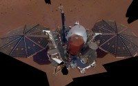 Mars InSight as seen in "selfie" taken by lander, Dec. 2018. Image: NASA/JPL-Caltech
